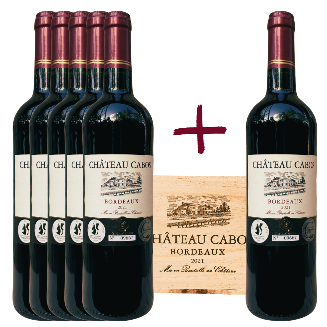 Bordeaux A.O.C. Château Cabos Rouge 5 + 1 + dárkové balení