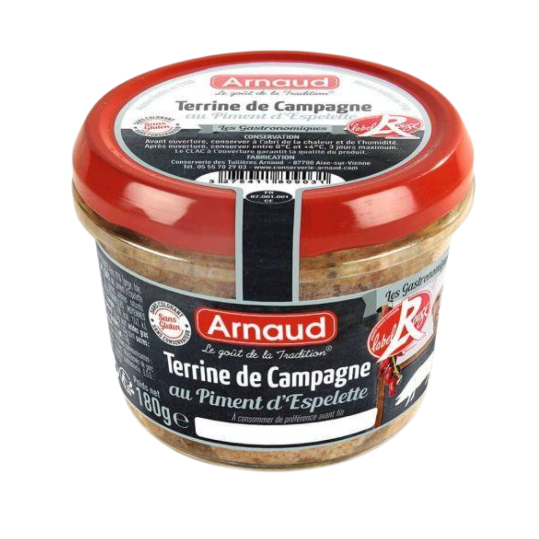 Label Rouge Terrine Campagne au Piment d´Espelette 180 gr.