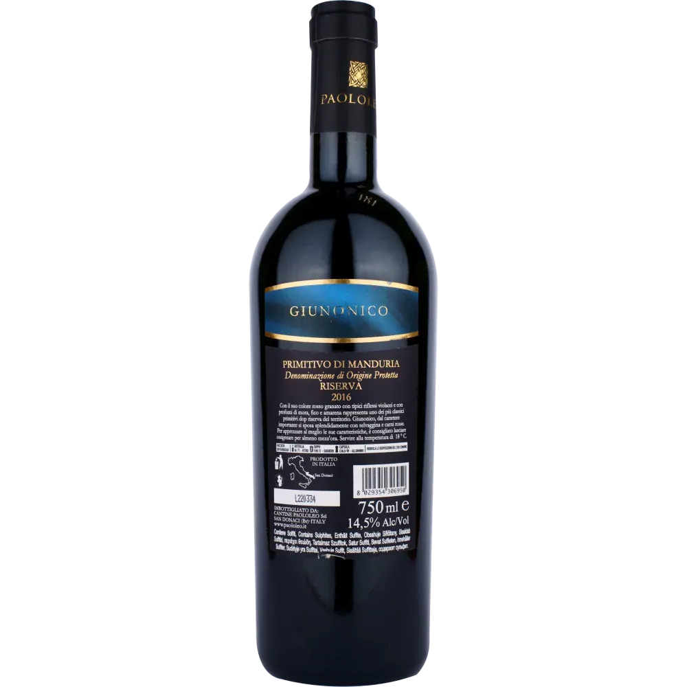 Primitivo di Manduria D.O.P. Riserva Giunonico Paololeo