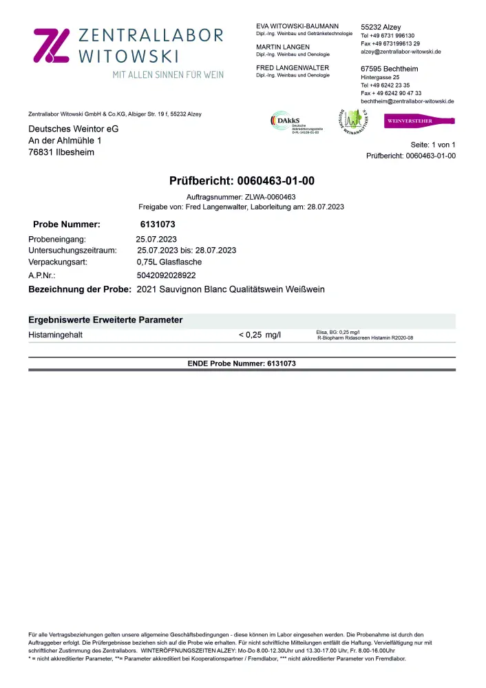 Pfalz Weintor Sauvignon Blanc Dry