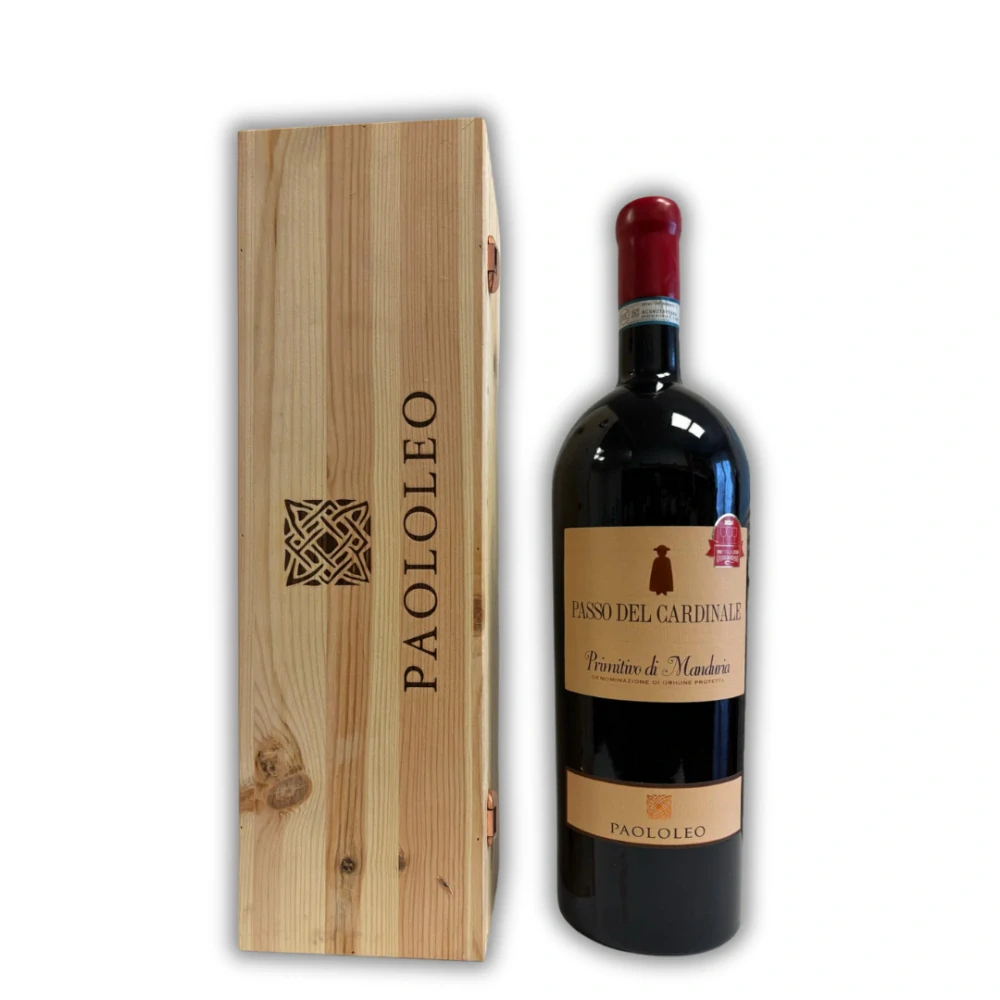 Primitivo di Manduria D.O.P. Passo del Cardinale Paololeo 3 l + dřevěný box