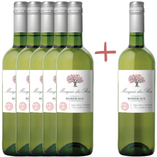 Bordeaux A.O.P. Marquis des Bois Blanc Sec 5 + 1