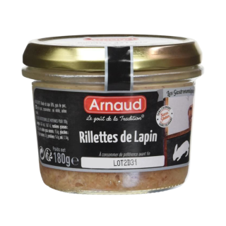 Arnaud Rillettes de Lapin 180 g. (Výpečky z králika)